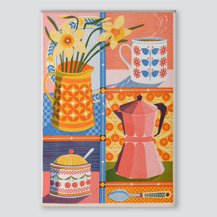 Coffee & Daffodil A3 Print - Printer Johnson