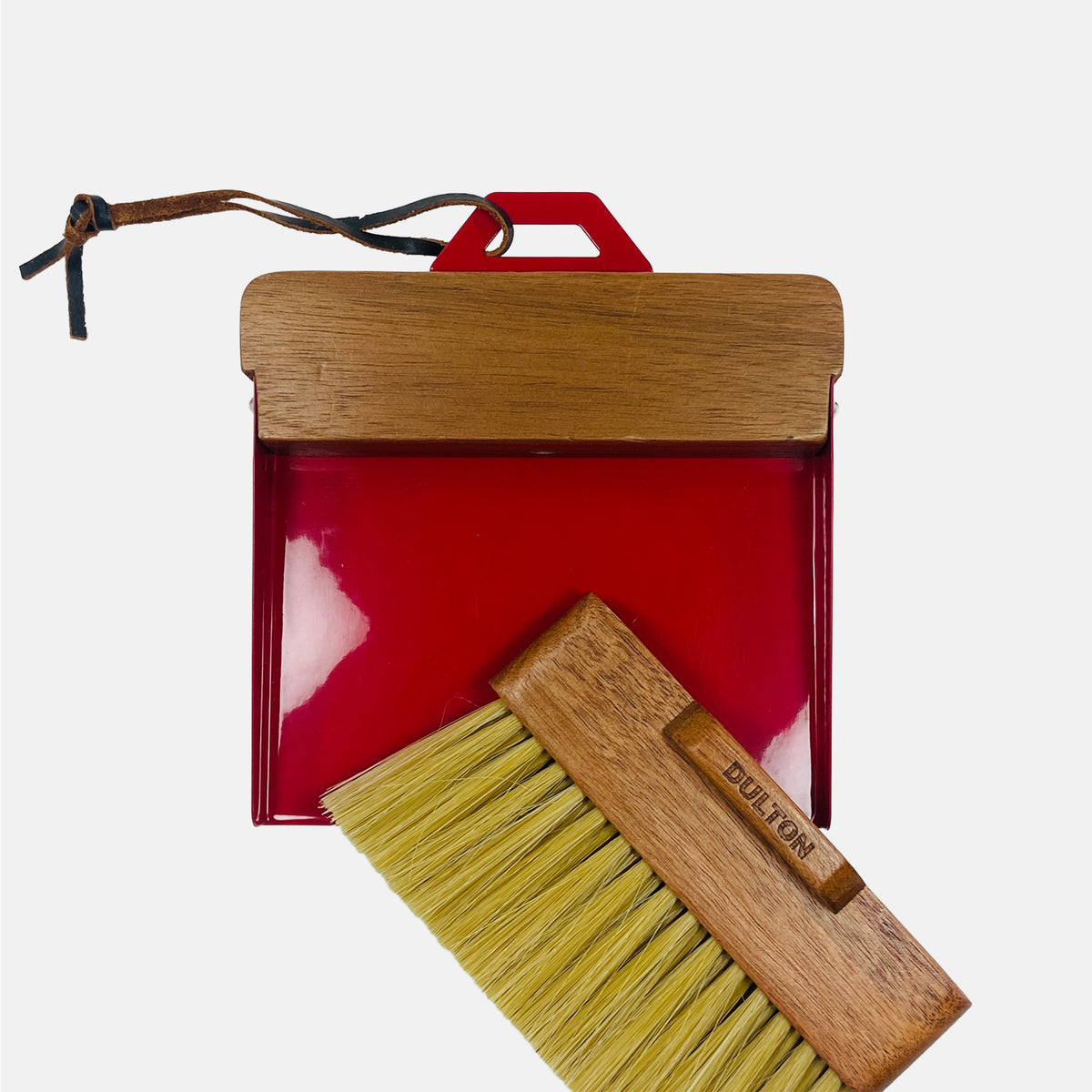 Dulton - Desktop Dustpan and Brush - Red