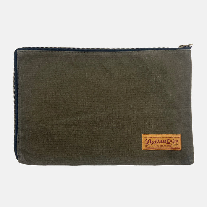 Dulton - Wax Canvas Tool Pouch - Dark Olive (L)