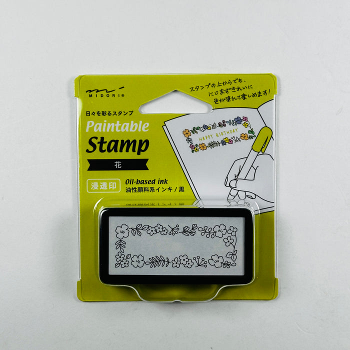 Flower Boarder - Midori Pre-inked Stamp