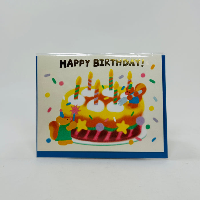 Happy Birthday Cake & Candles - Wrap Card