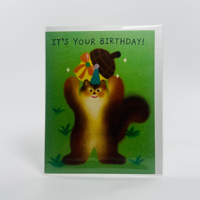 Birthday Squirrel - Wrap Card