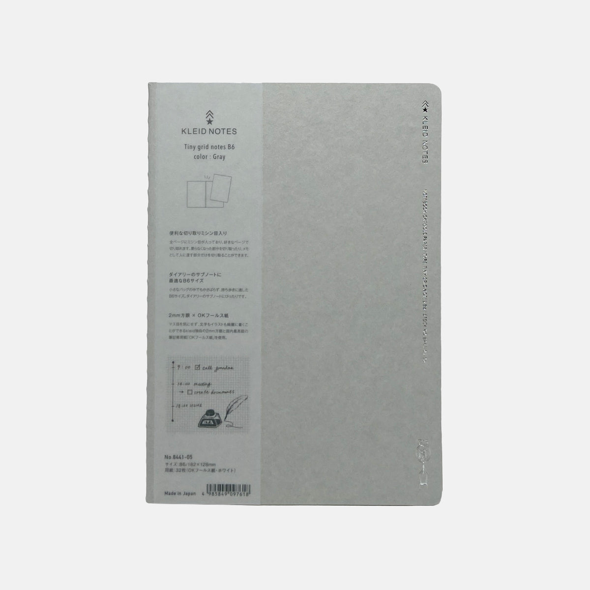 Kleid Tiny Grid B6 Notebook - Grey
