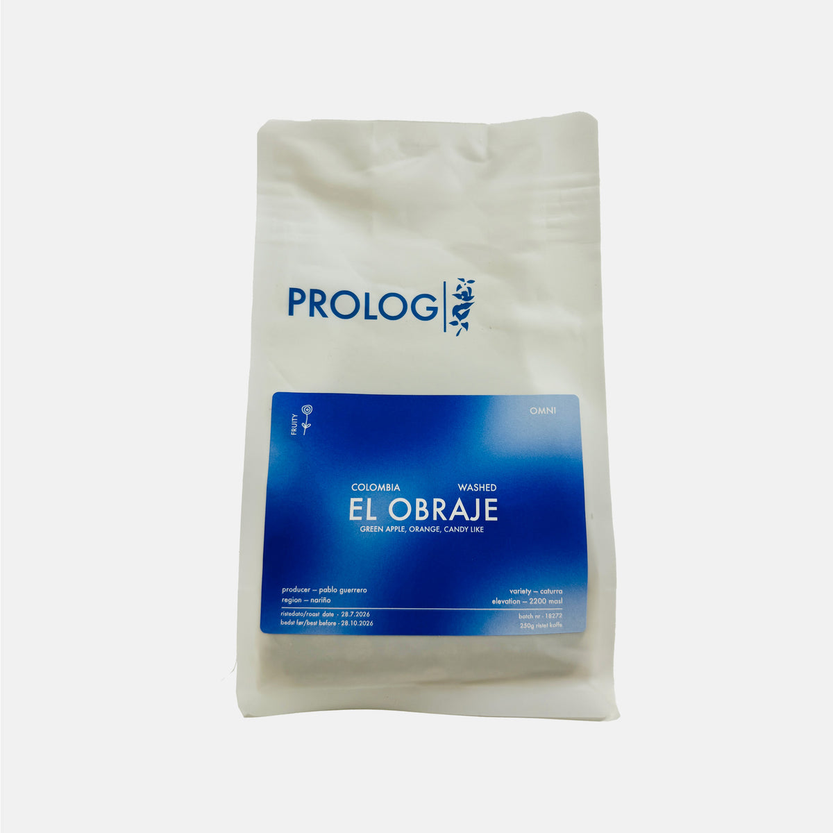 Prolog Coffee - El Obraje - Columbia - 250g Bag