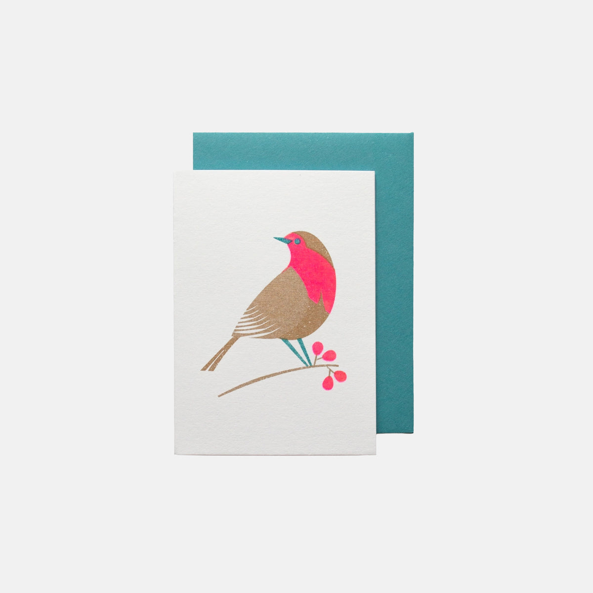 Retro Robin - Bobbie Print Christmas Card