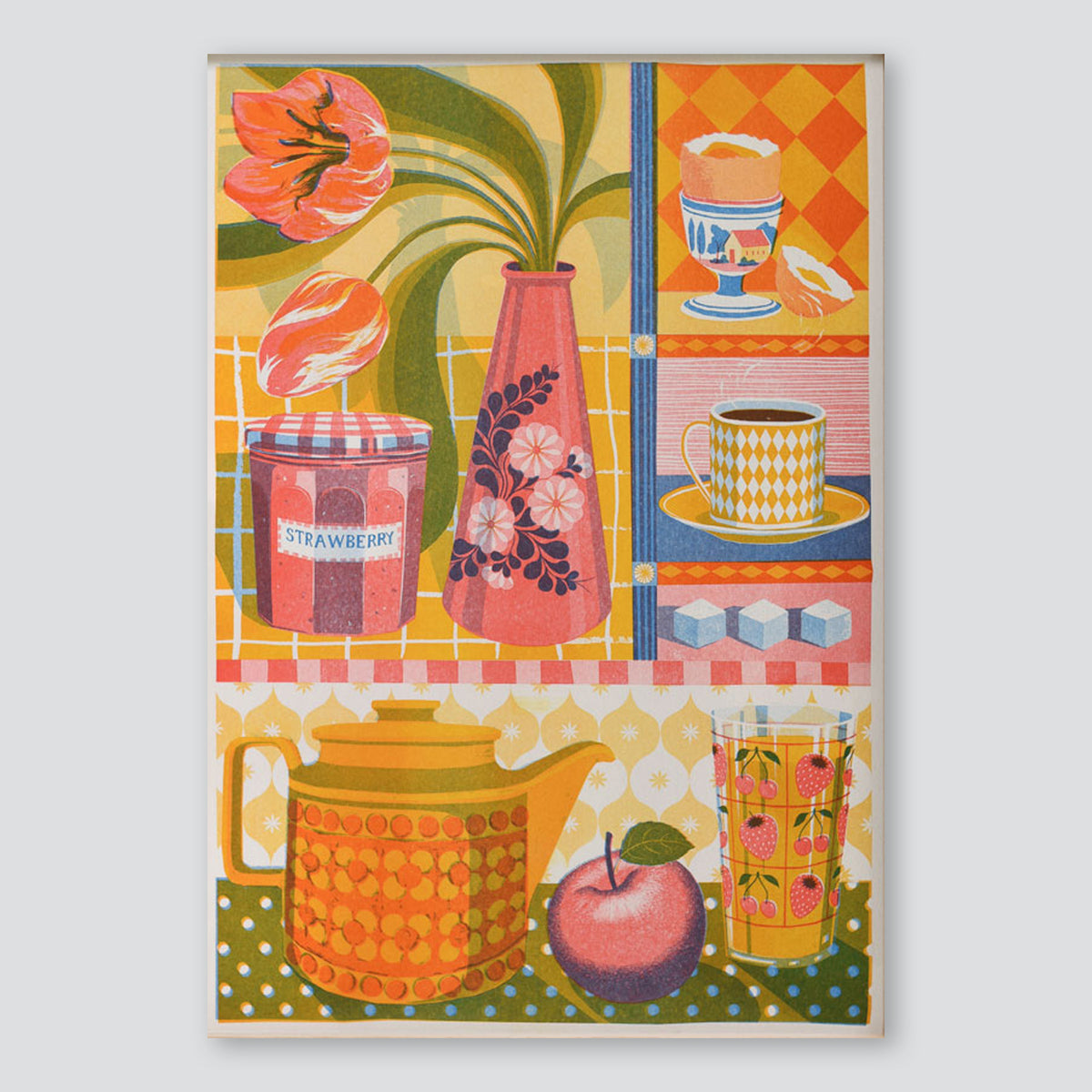 Teapot and Tulips A3 Print - Printer Johnson