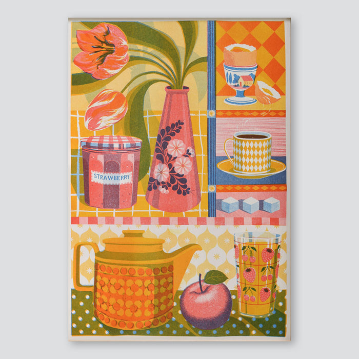 Teapot and Tulips A3 Print - Printer Johnson