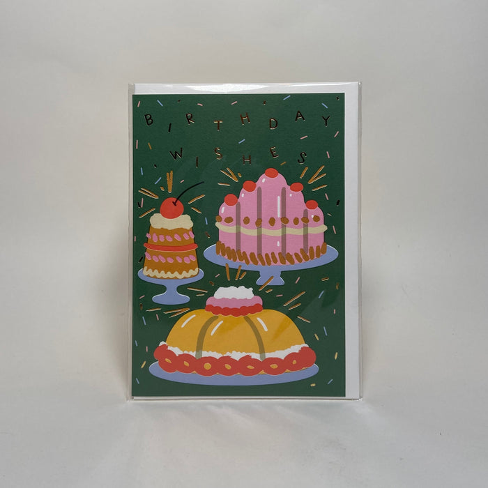 Birthday Wishes Cakes - Wrap Card